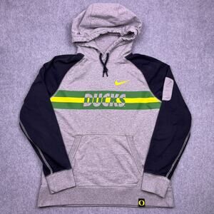 Nike Oregon Ducks Hoodie Mens Large Gray Football Drawstring Sweatshirt